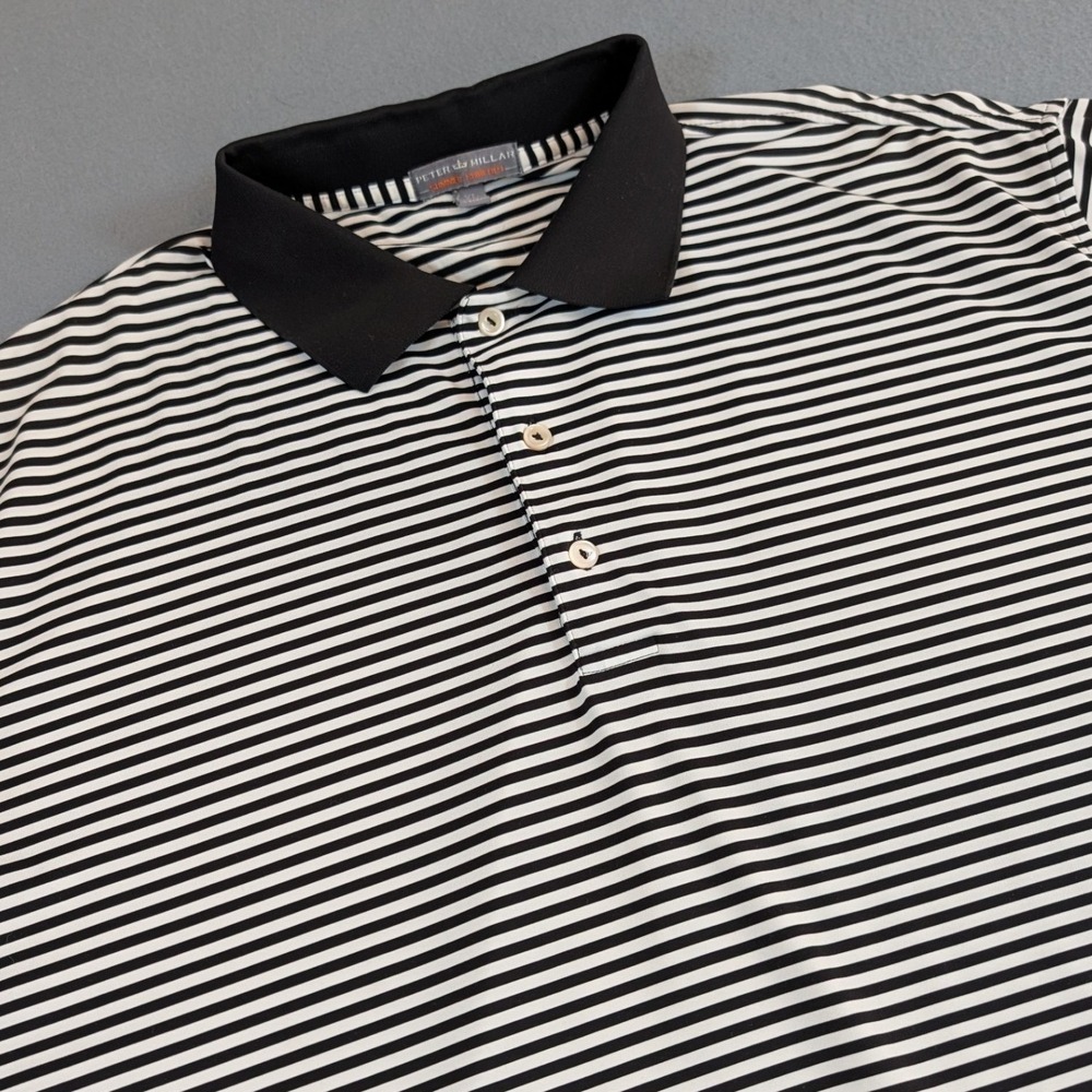 Peter Millar Golf Polo Shirt Mens XL Summer Comfort Striped Performance Stretch